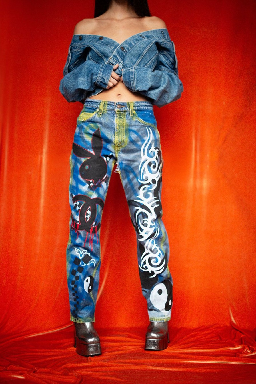 Bottoms Bloda's Choice | Denim Pants Hand Crafted By Barbara Baughman