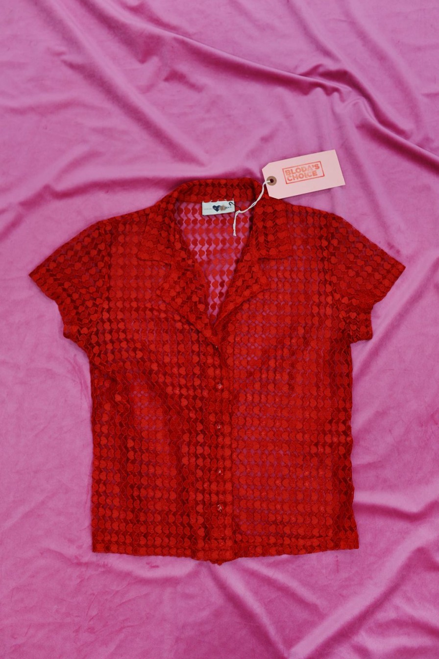 Tops Bloda's Choice | Lace Lil Heart Top From Ninghties Red