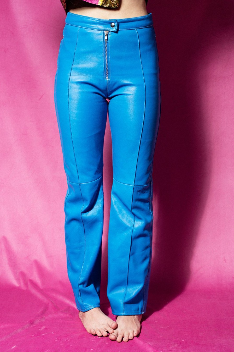 Bottoms Bloda's Choice | Leather Pants Blue