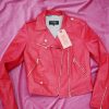 Tops Bloda's Choice | Escada Sport Leather Moto Jacket Pink